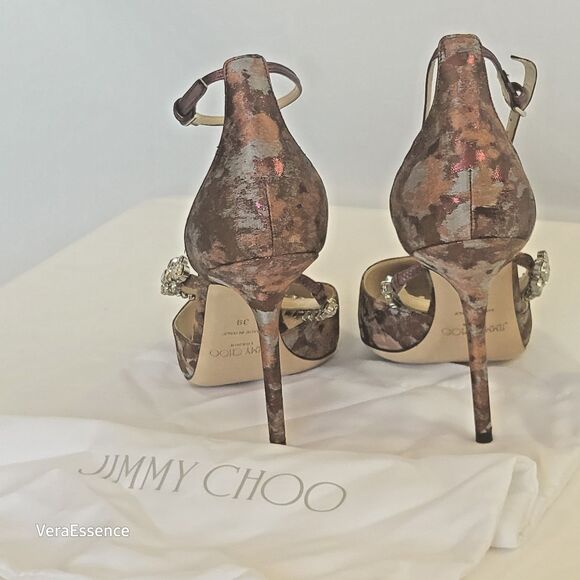 Jimmy Choo Bobbie Heels Shoes Brand New w/ box Sz 39 Rhinestones - Picture 7 of 15